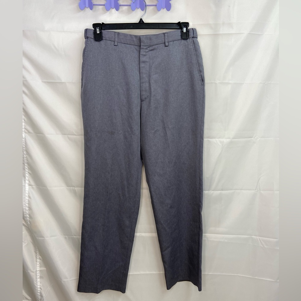 Vintage Puritan men’s gray‎ straight fit flat front pocket dress pants 34x30